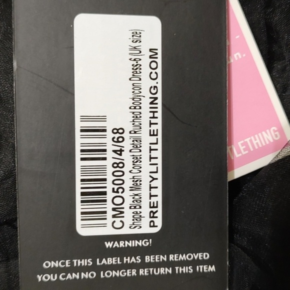 Pretty Little Thing Black Mesh Ruched Corset Dress Size 2 - Picture 4 of 6